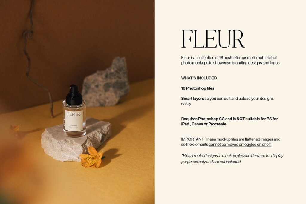 16 Cosmetic Bottle Label Mockups