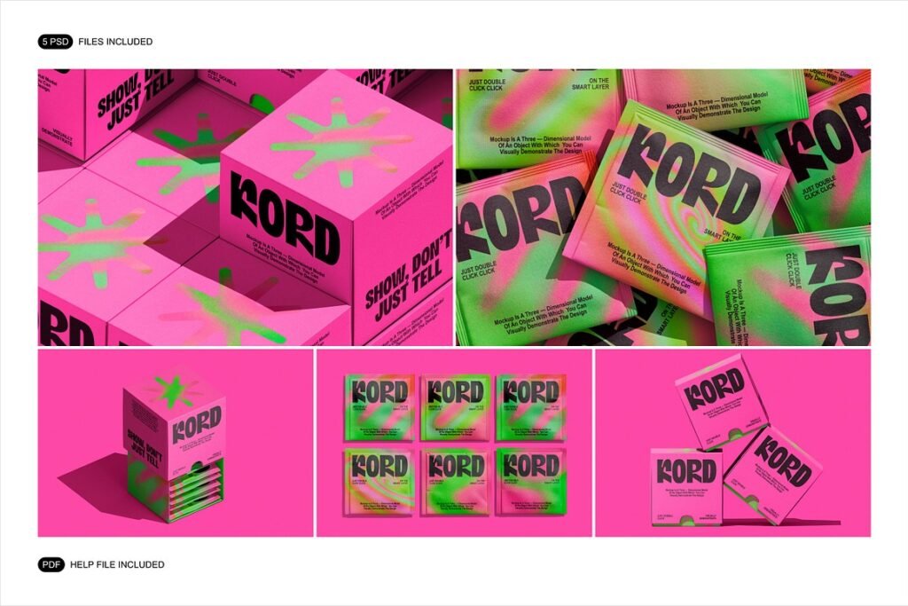 Captivating Paper Box and Sachet Mockup Set for Branding