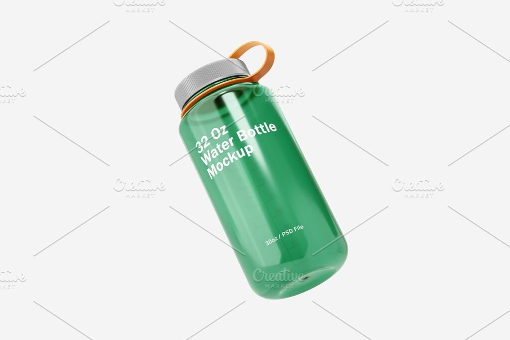 Wide Mouth Water Bottle Mockup 2