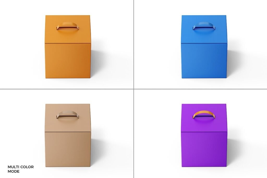 Cardboard Box Mockup with Handle