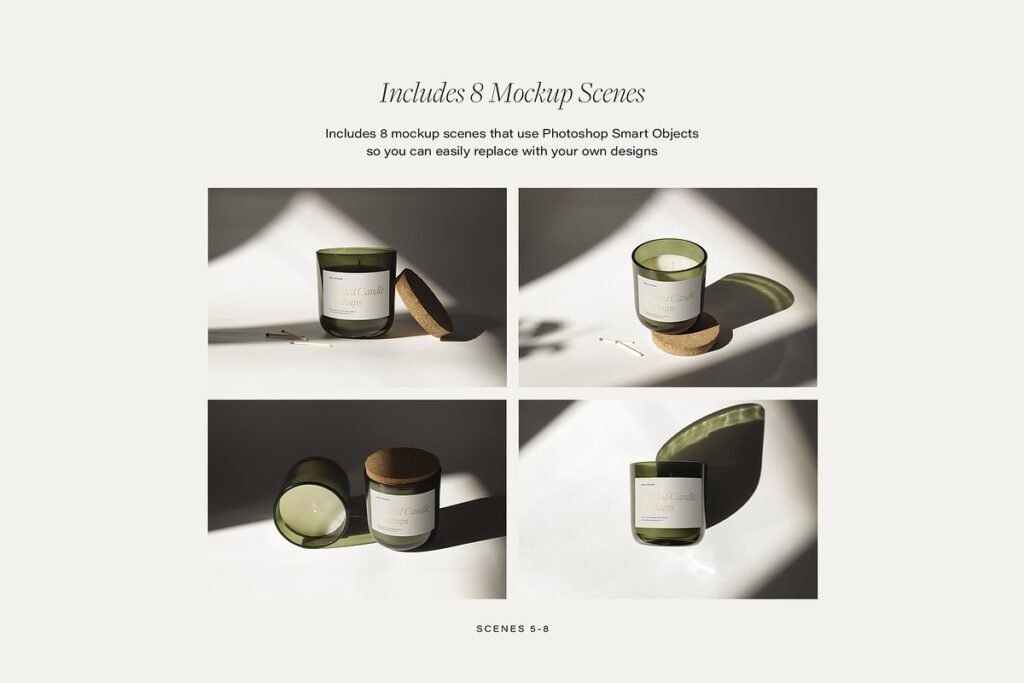 Glass Candle Mockup PSD 1