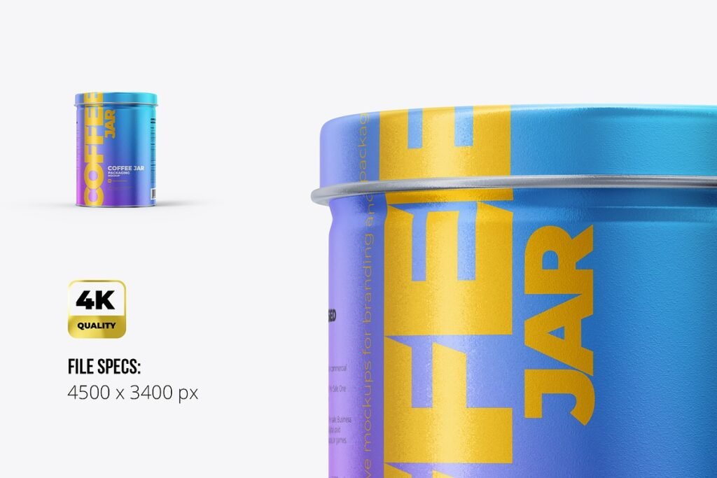 Metallic Storage Jar Mockup 1