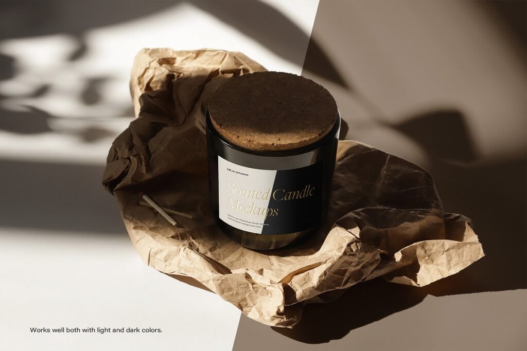 Glass Candle Mockup PSD 3