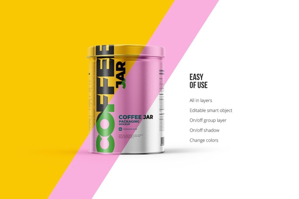 Metallic Storage Jar Mockup 2