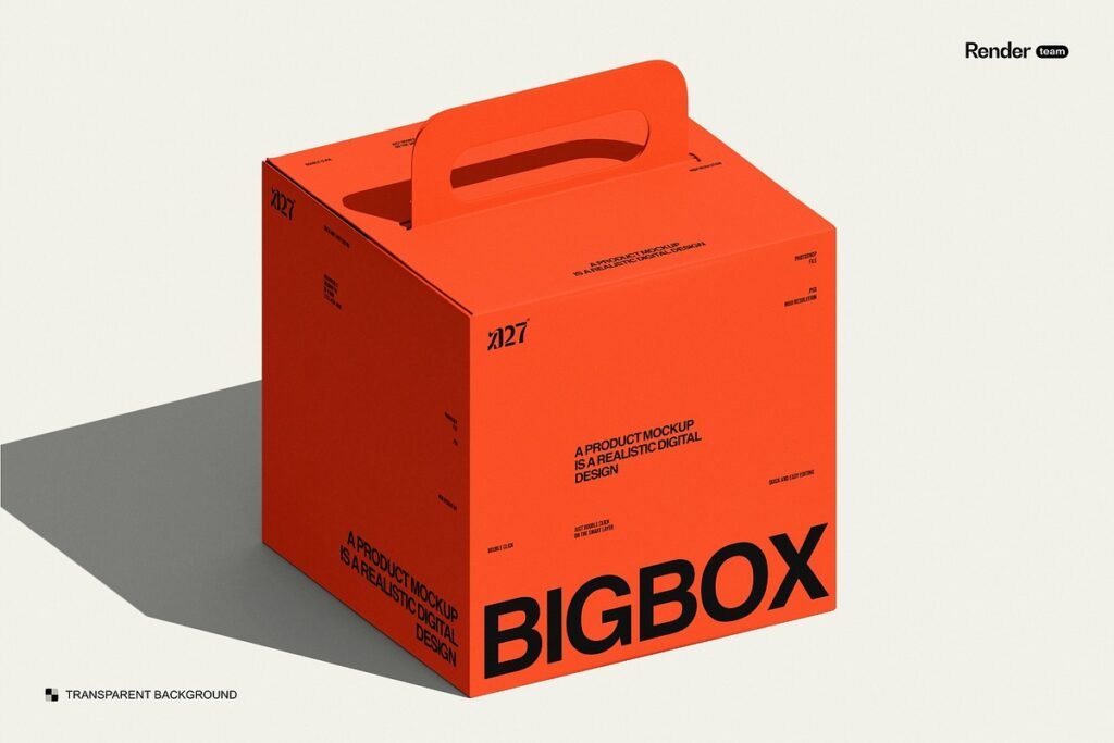 Paper Box Mockup PSD 3