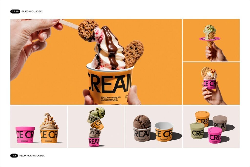 Ice Cream Cup Mockup Images
