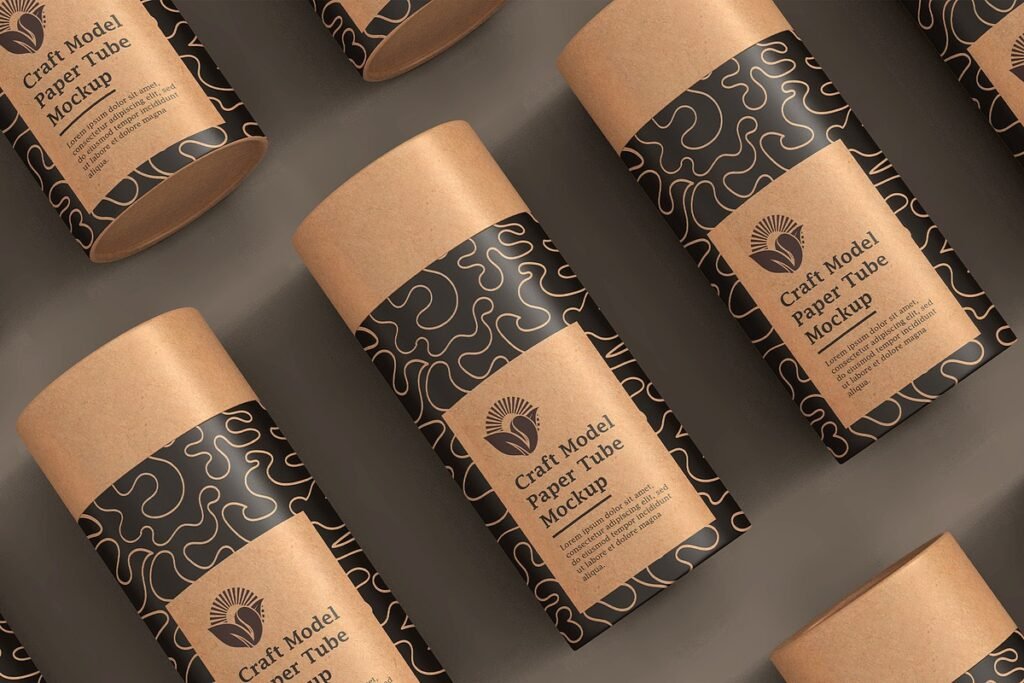 Paper Tube Mockup PSD 1