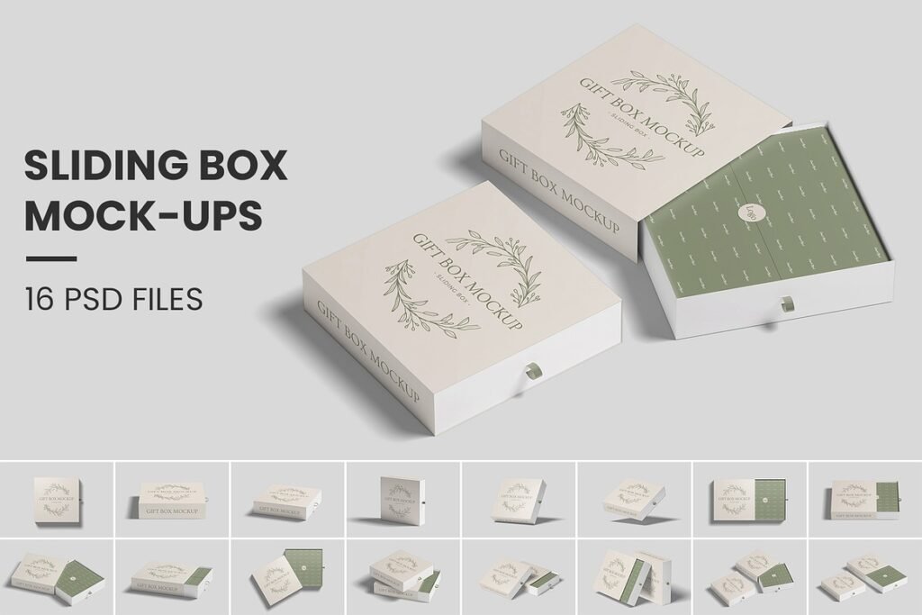 Sliding Gift Box Mockup