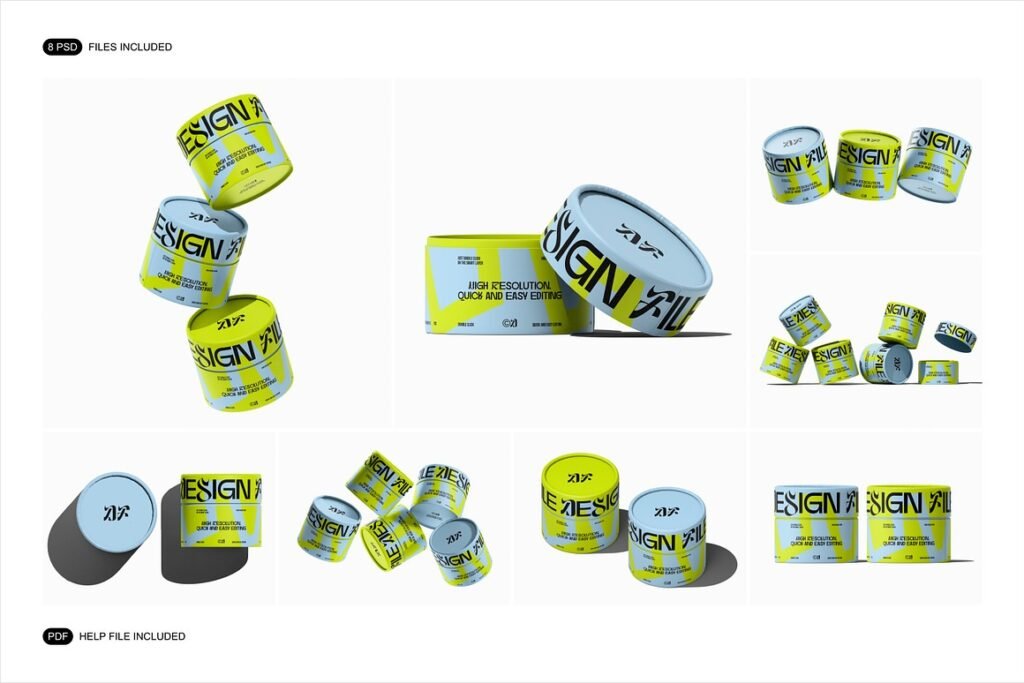 Paper Tube Mockup Set 2