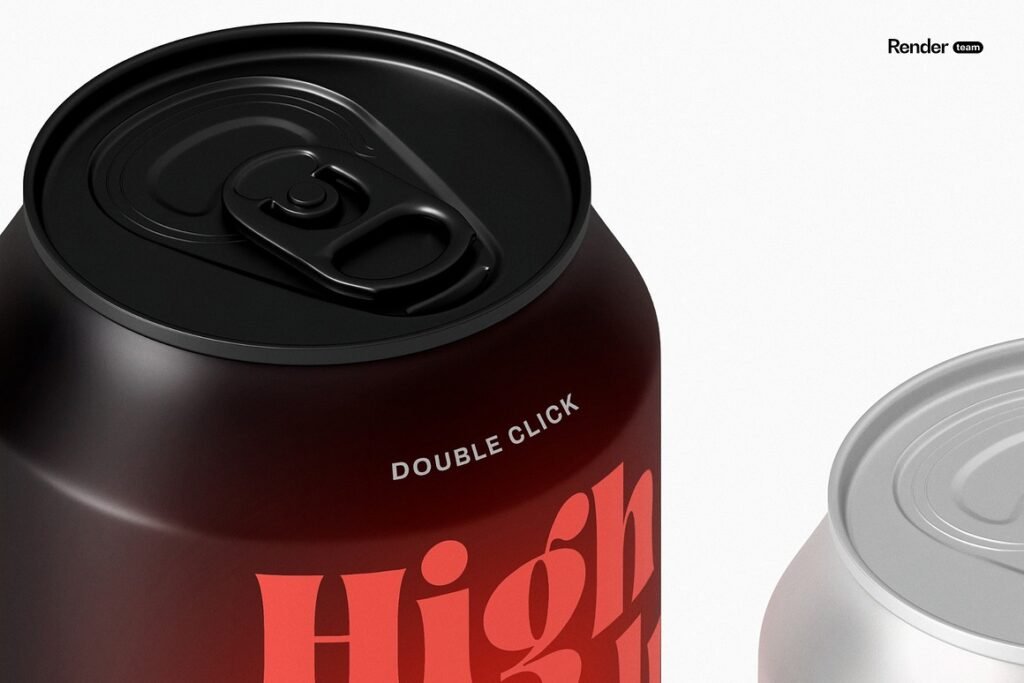 Realistic Metal Soda Can Mockup for Product Shots