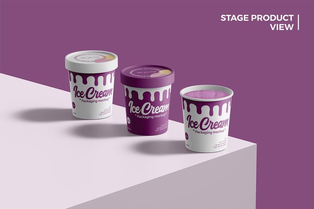 High-Quality Ice Cream Tub Mockup