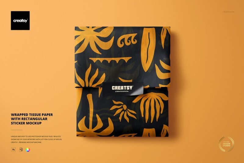 Tissue Paper with Sticker Mockup