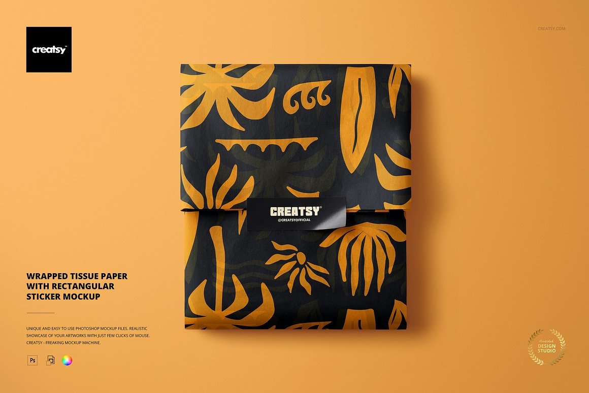 Tissue Paper with Sticker Mockup