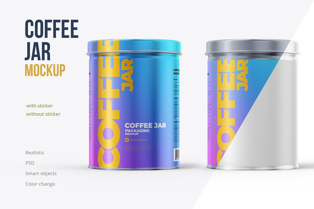 Metallic Storage Jar Mockup