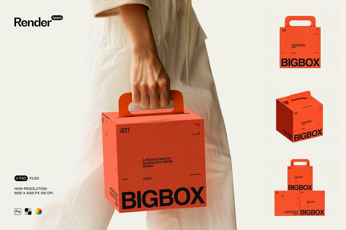 Paper Box Mockup PSD