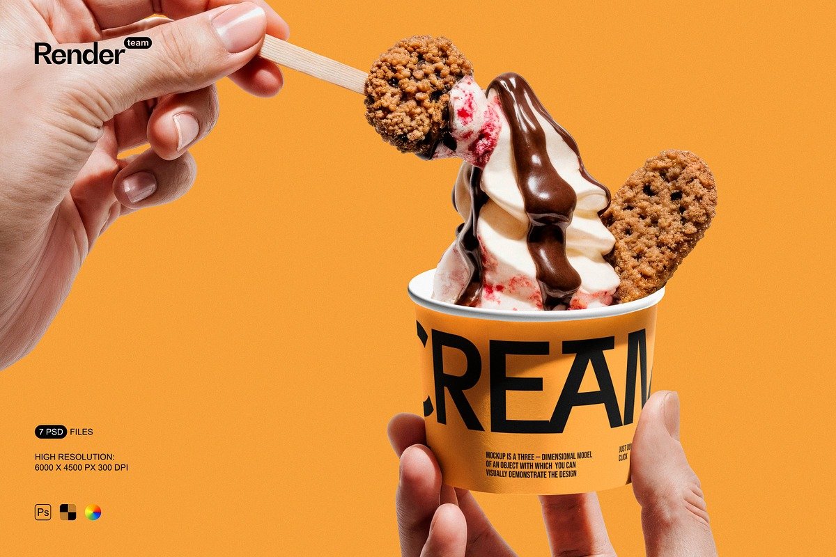 Ice Cream Cup Mockup Images