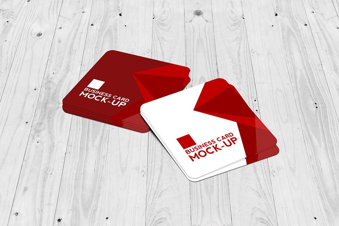 Square Business Card Mockups