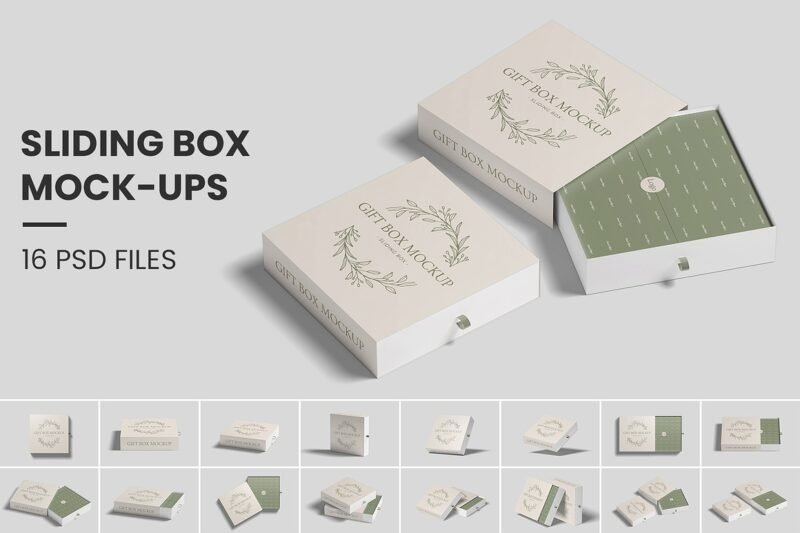 Sliding Gift Box Mockup