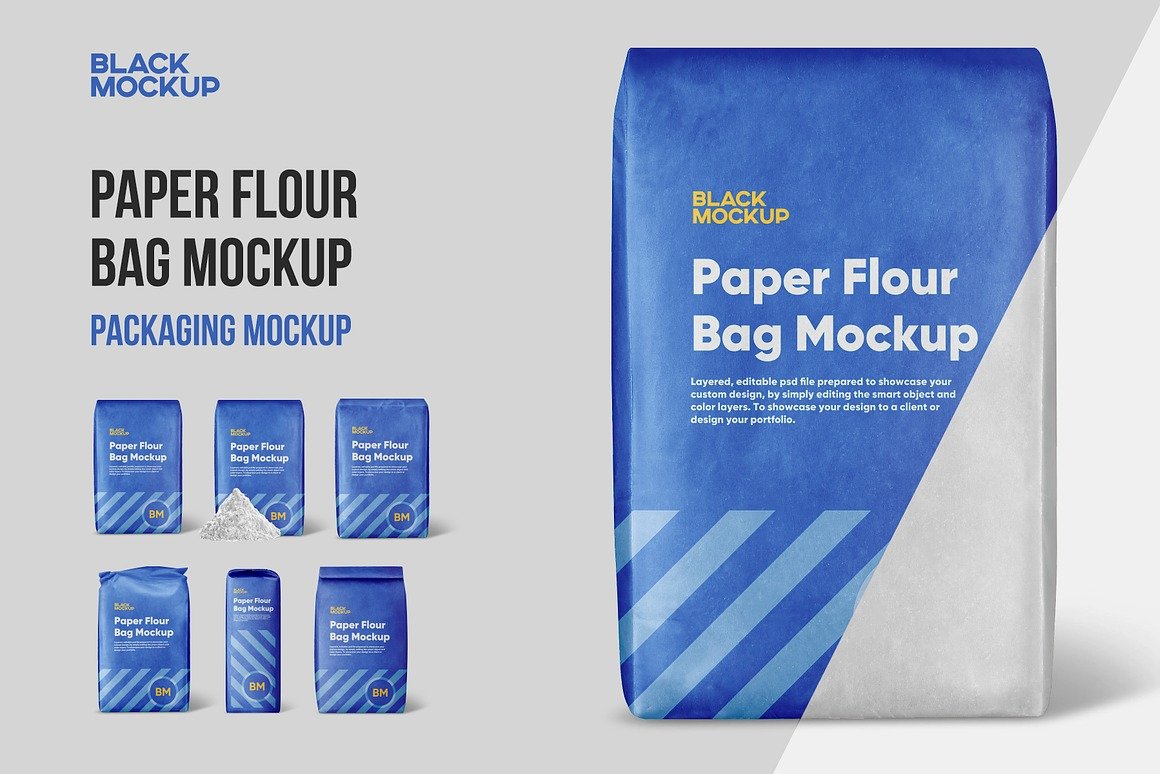 Paper Flour Bag Mockup