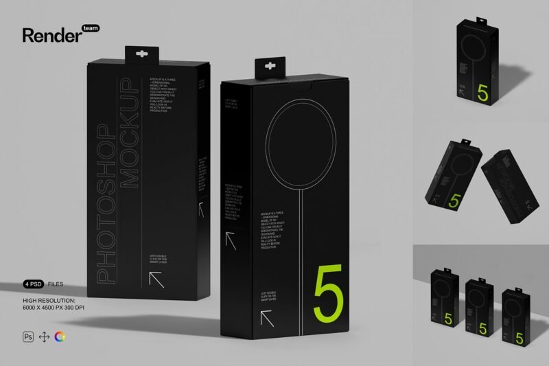 Paper Box Mockup Set