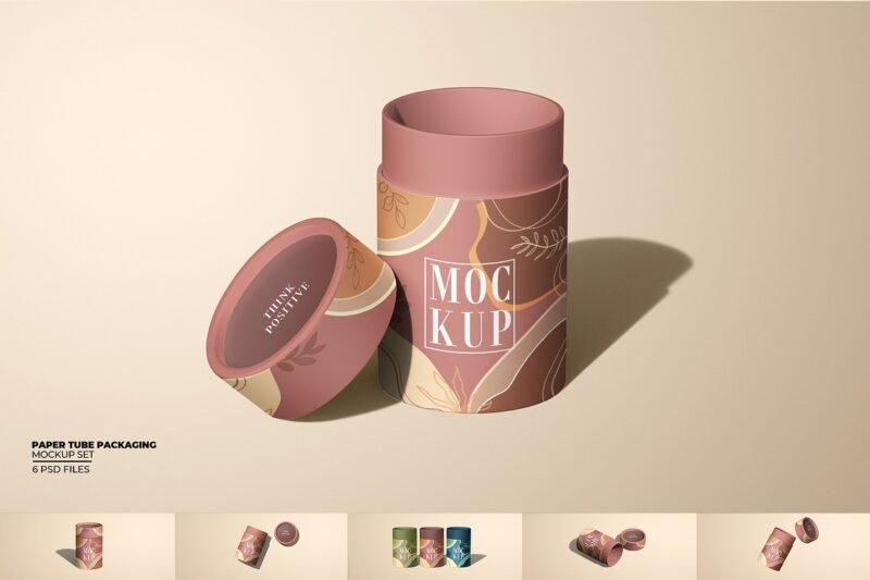 Paper Tube Packaging Mockup